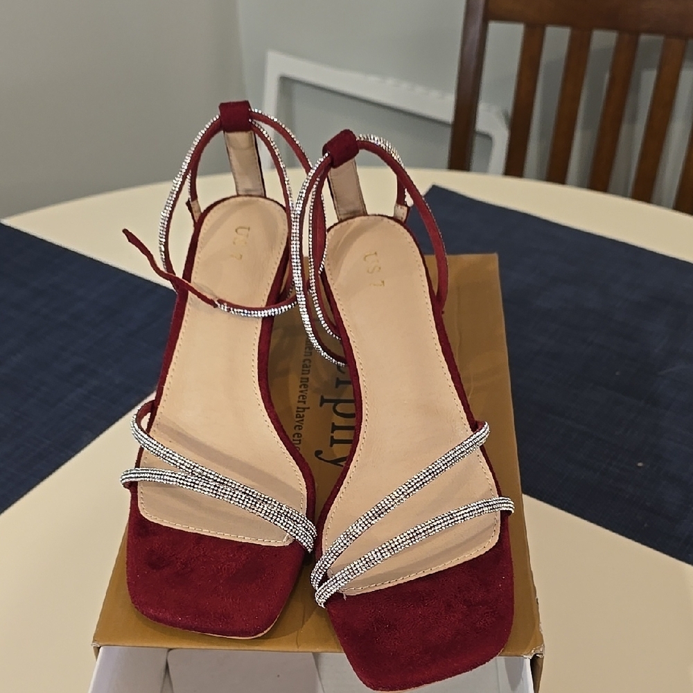 Elegant Red Strappy Women's Sandals